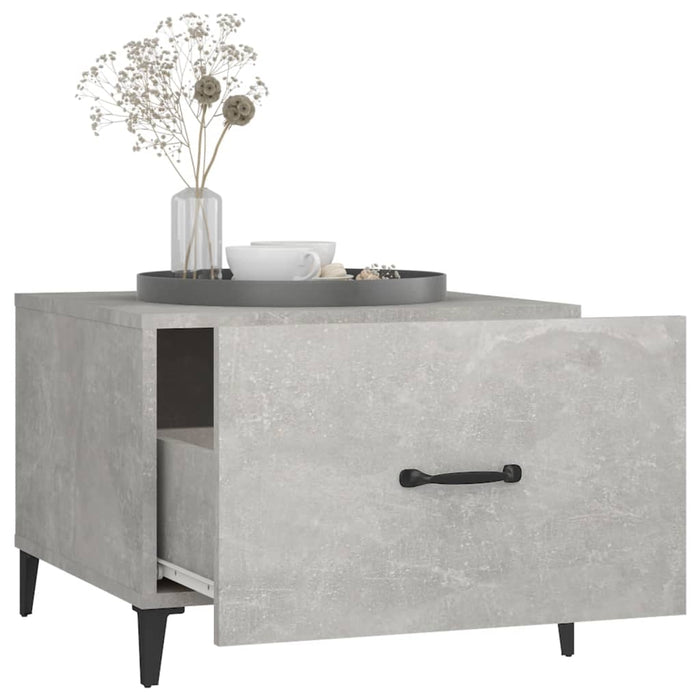 Măsuță de cafea cu picioare metalice, gri beton, 50x50x40 cm - WALTI WALTI