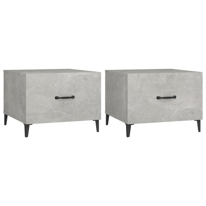 Măsuță de cafea picioare metalice 2 buc. gri beton 50x50x40 cm - WALTI WALTI