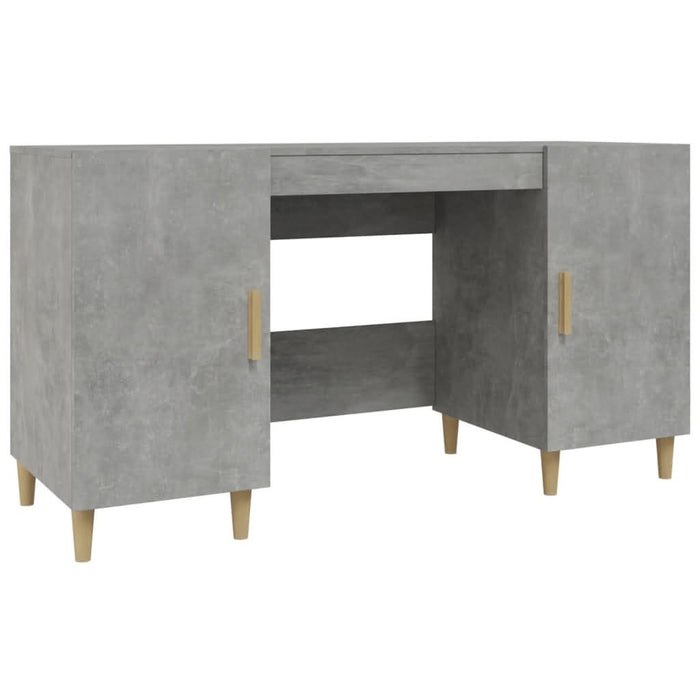 Birou, gri beton, 140x50x75 cm, lemn compozit - WALTI WALTI