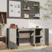 Birou, gri beton, 140x50x75 cm, lemn compozit - WALTI WALTI