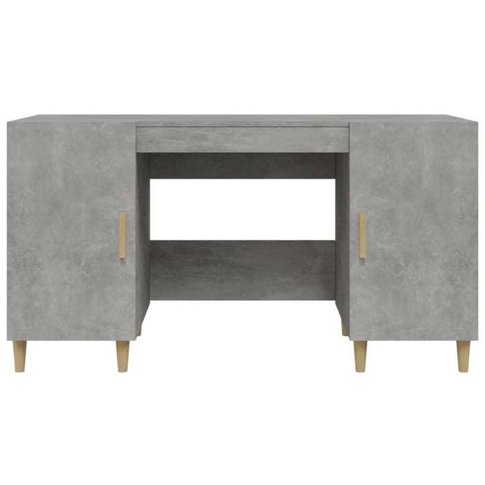Birou, gri beton, 140x50x75 cm, lemn compozit - WALTI WALTI