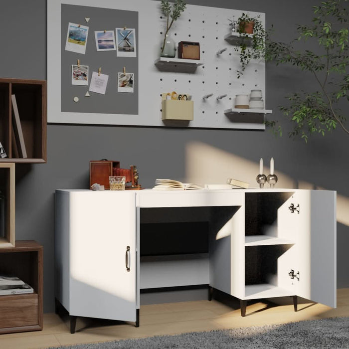 Birou, alb, 140x50x75 cm, lemn compozit - WALTI WALTI