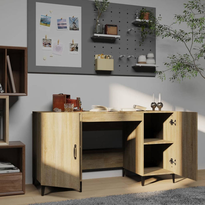 Birou, stejar sonoma, 140x50x75 cm, lemn compozit - WALTI WALTI