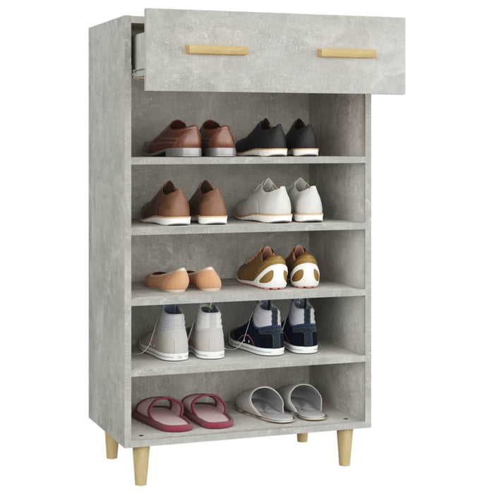 Pantofar, gri beton, 60x35x105 cm, lemn compozit - WALTI WALTI