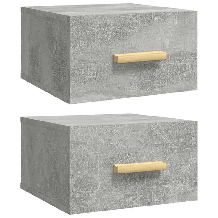 Noptiere montate pe perete 2 buc. gri beton 35x35x20 cm - WALTI WALTI