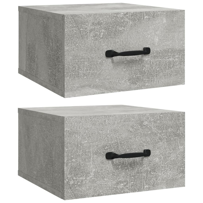 Noptiere de perete, 2 buc., gri beton, 35x35x20 cm - WALTI WALTI
