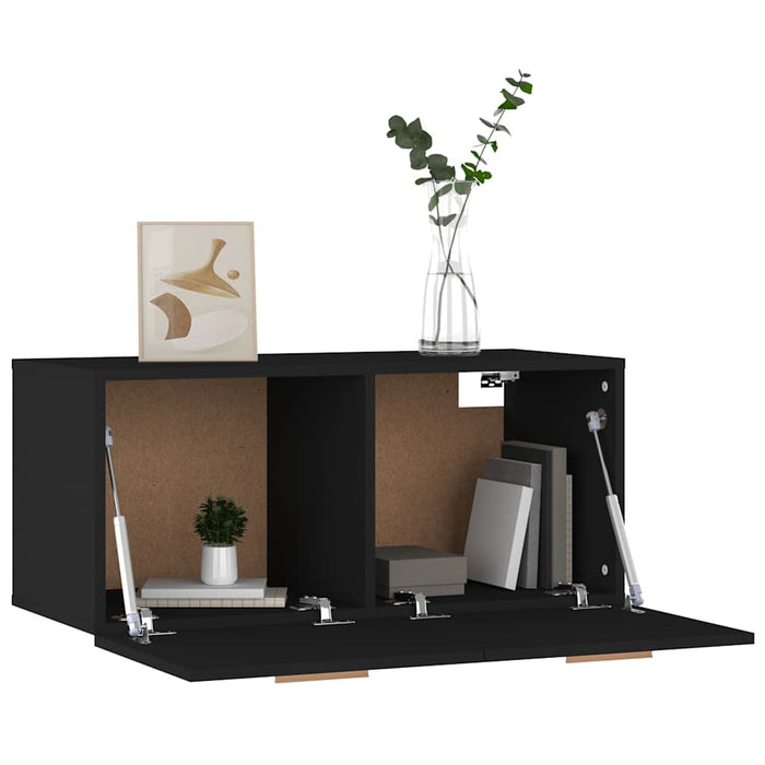 Dulap de perete, negru, 80x35x36,5 cm, lemn compozit WALTI