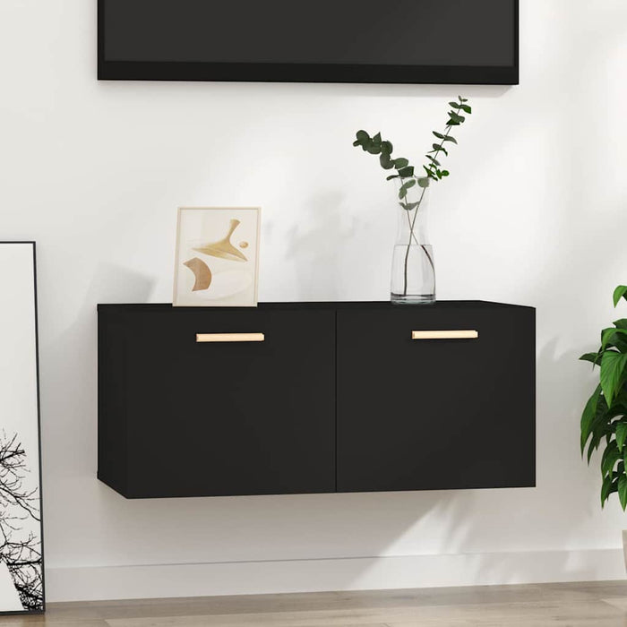 Dulap de perete, negru, 80x35x36,5 cm, lemn compozit WALTI