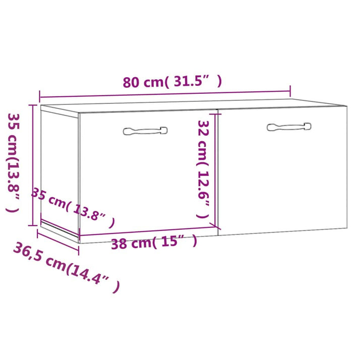 Dulap de perete, stejar sonoma, 80x36,5x35 cm, lemn compozit - WALTI WALTI