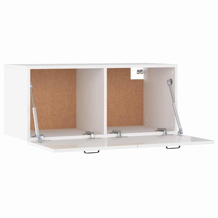 Dulap de perete, alb extralucios, 80x36,5x35 cm, lemn compozit WALTI