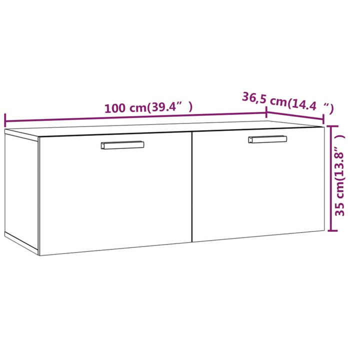 Dulap de perete, gri beton, 100x36,5x35 cm, lemn prelucrat - WALTI WALTI