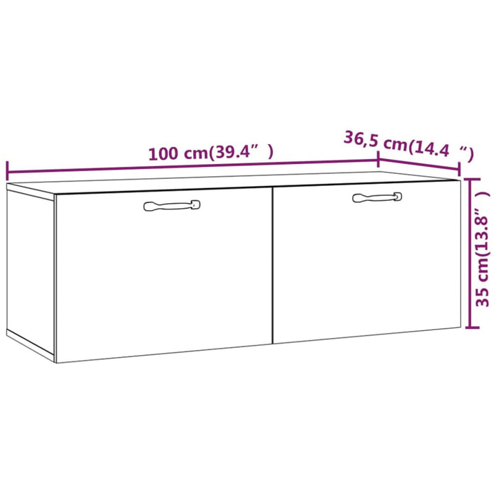 Dulap de perete, stejar sonoma, 100x36,5x35 cm, lemn prelucrat - WALTI WALTI