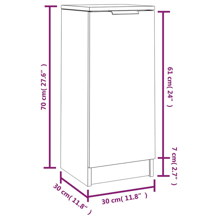 Dulap, stejar fumuriu, 30x30x70 cm, lemn prelucrat - WALTI WALTI