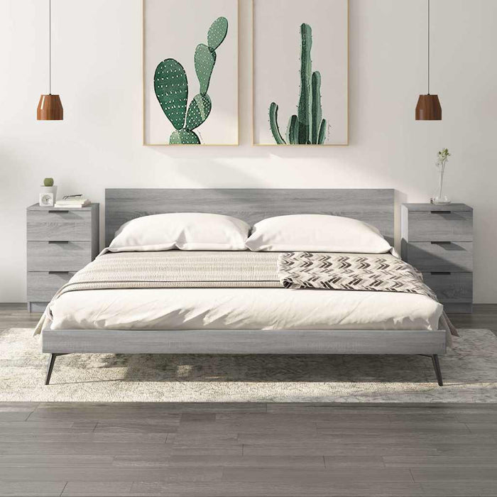 Noptiere, 2 buc., sonoma gri, 40x36x65 cm WALTI