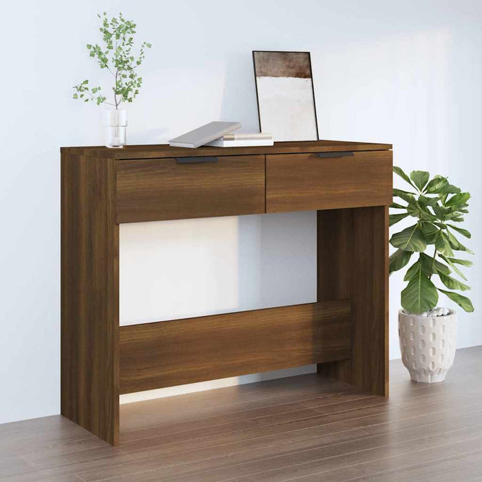 Măsuță consolă, stejar maro, 90x36x75 cm, lemn prelucrat WALTI