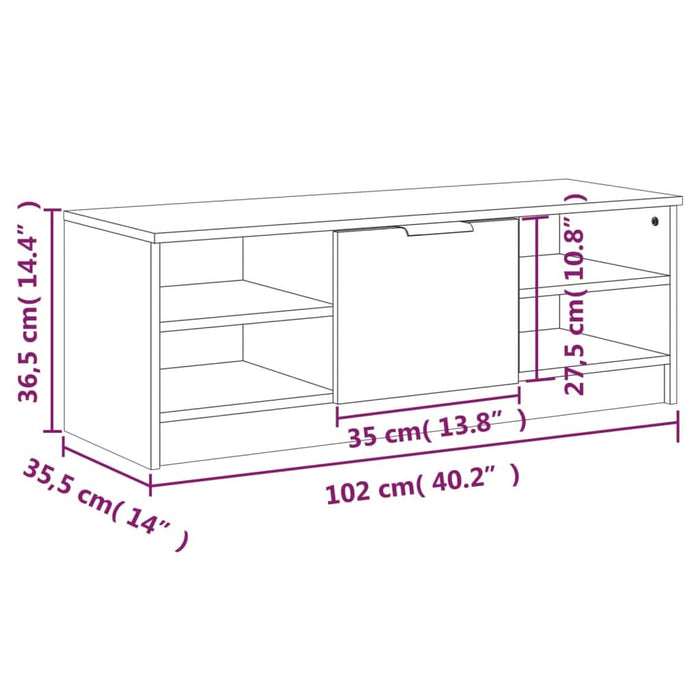 Comodă TV, gri sonoma, 102x35,5x36,5 cm, lemn compozit - WALTI WALTI