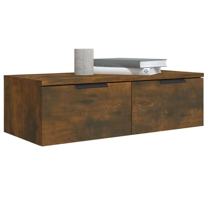 Dulap de perete stejar afumat 68x30x20 cm lemn prelucrat - WALTI WALTI