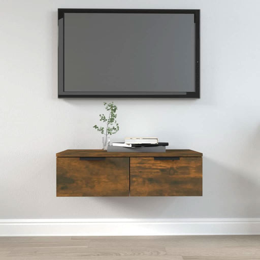 Dulap de perete stejar afumat 68x30x20 cm lemn prelucrat - WALTI WALTI