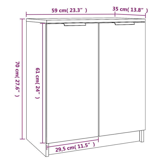 Pantofar, stejar fumuriu, 59x35x70 cm, lemn prelucrat - WALTI WALTI