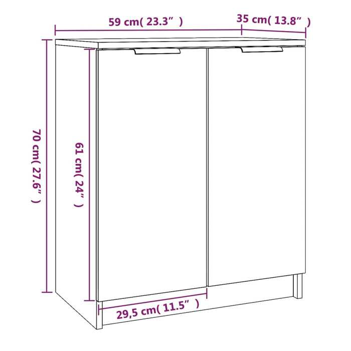 Pantofar, gri sonoma, 59x35x70 cm, lemn prelucrat - WALTI WALTI