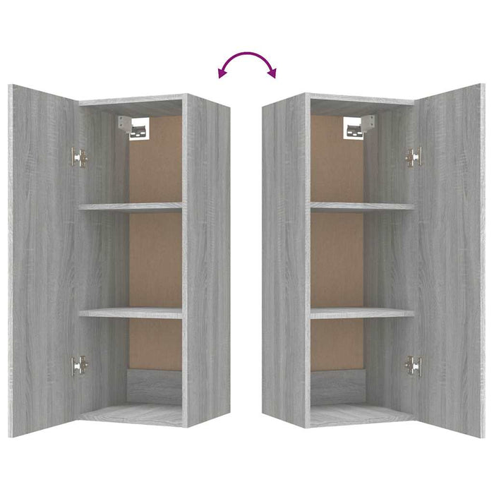Dulap perete suspendat gri sonoma 34,5x34x90 cm lemn compozit WALTI