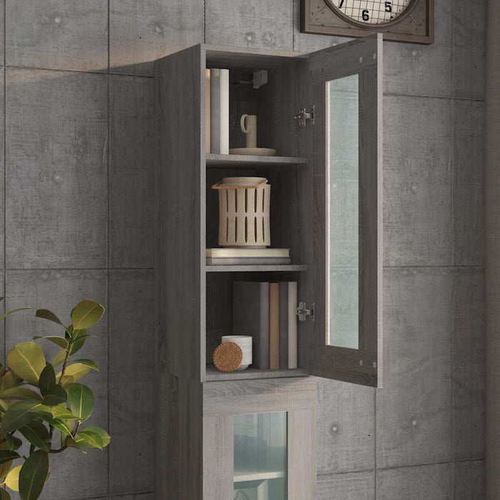 Dulap de perete suspendat, gri sonoma, 34,5x34x90 cm WALTI