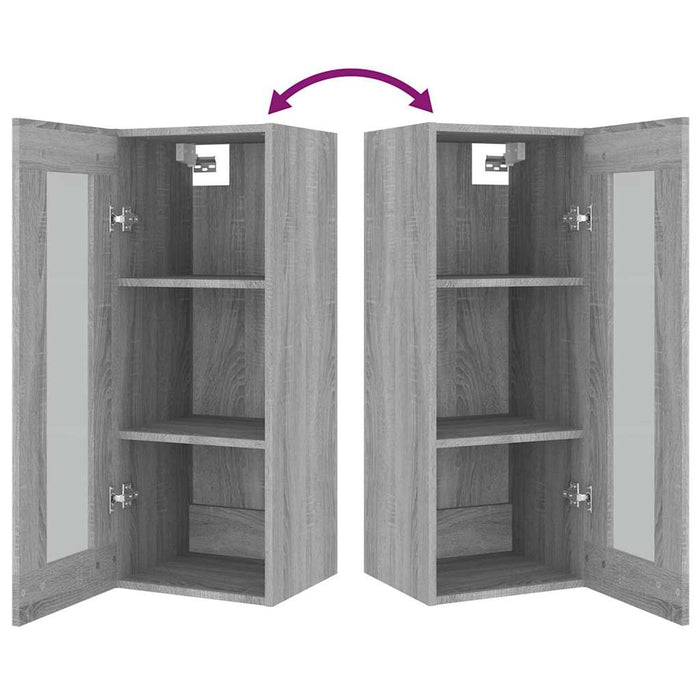 Dulap de perete suspendat, gri sonoma, 34,5x34x90 cm WALTI