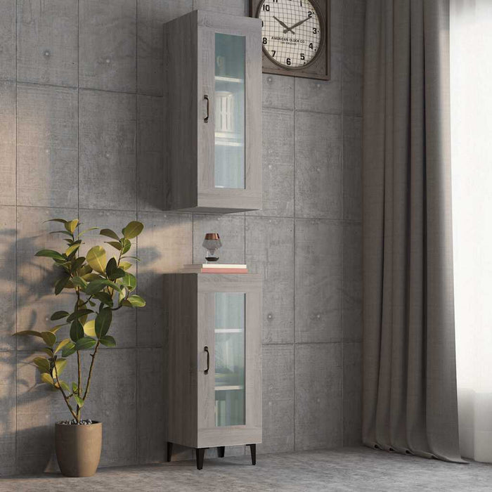 Dulap de perete suspendat, gri sonoma, 34,5x34x90 cm WALTI