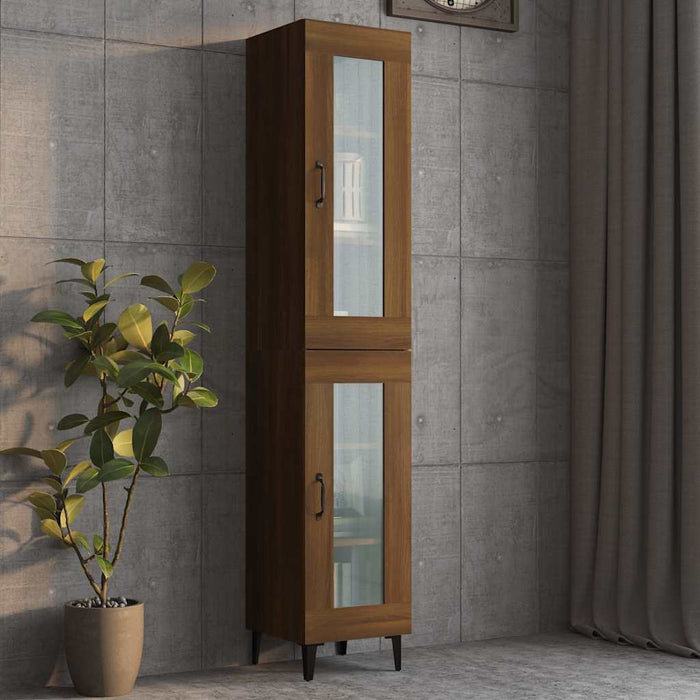 Dulap de perete suspendat, stejar maro, 34,5x34x90 cm WALTI