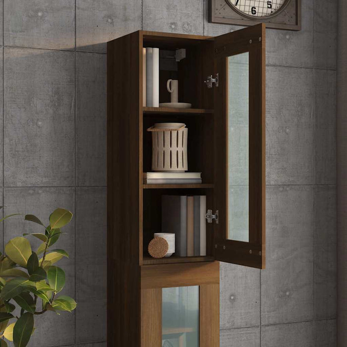 Dulap de perete suspendat, stejar maro, 34,5x34x90 cm WALTI
