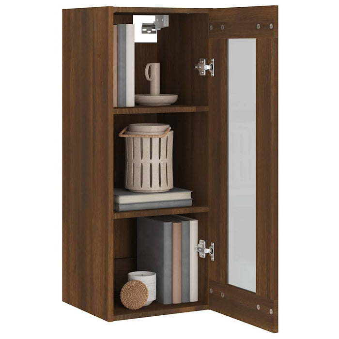 Dulap de perete suspendat, stejar maro, 34,5x34x90 cm WALTI