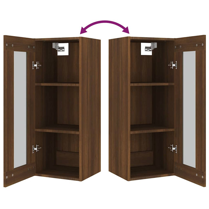 Dulap de perete suspendat, stejar maro, 34,5x34x90 cm WALTI