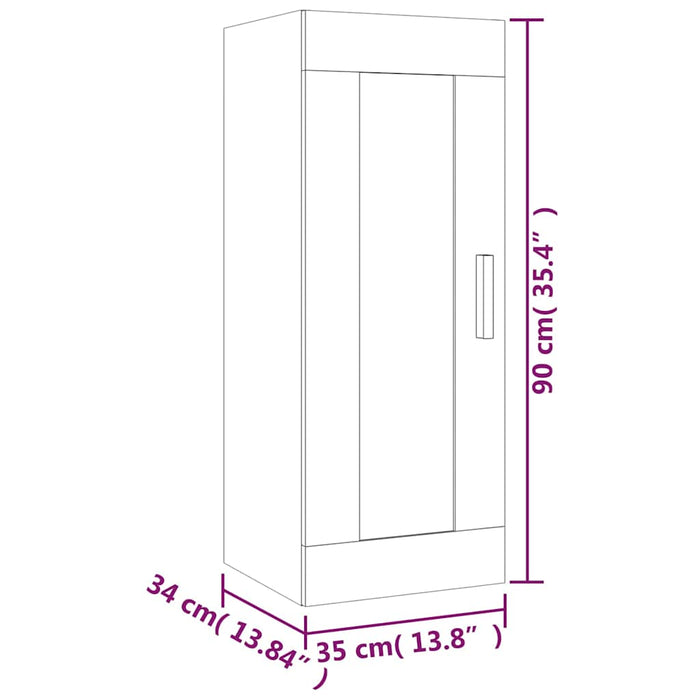 Dulap de perete, stejar maro, 35x34x90 cm, lemn prelucrat WALTI