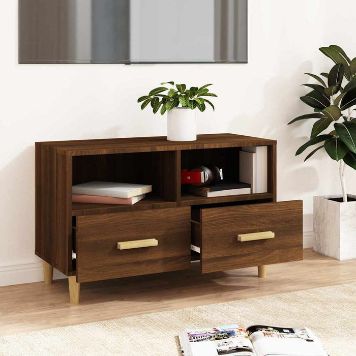Comodă TV, stejar maro, 80x36x50 cm, lemn prelucrat WALTI