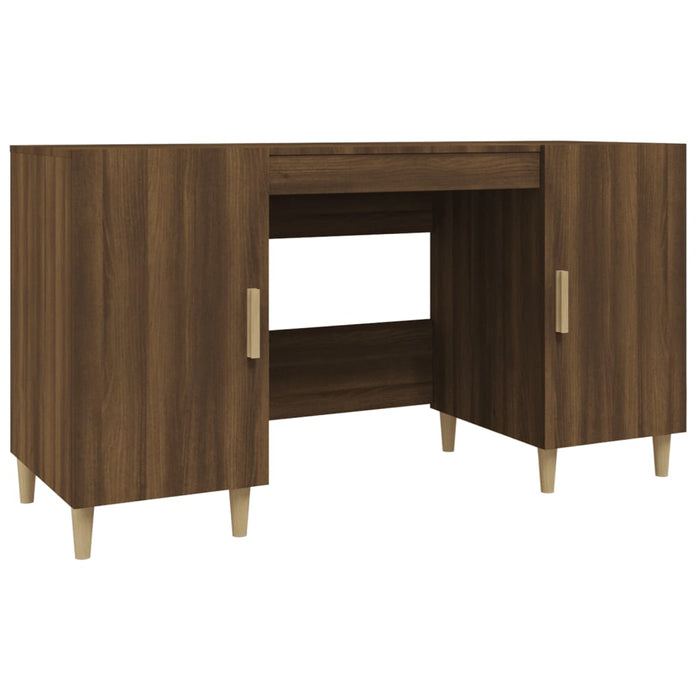 Birou, stejar maro, 140x50x75 cm, lemn compozit - WALTI WALTI