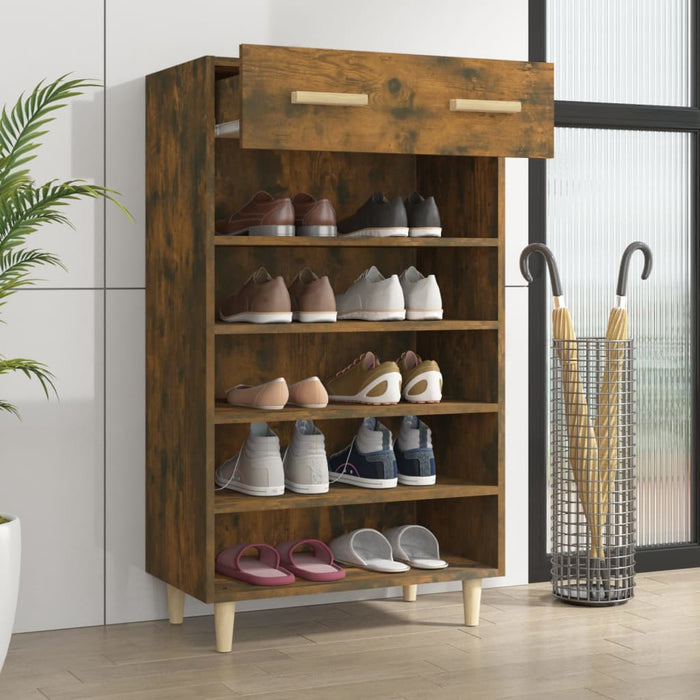 Pantofar, stejar fumuriu, 60x35x105 cm, lemn compozit - WALTI WALTI