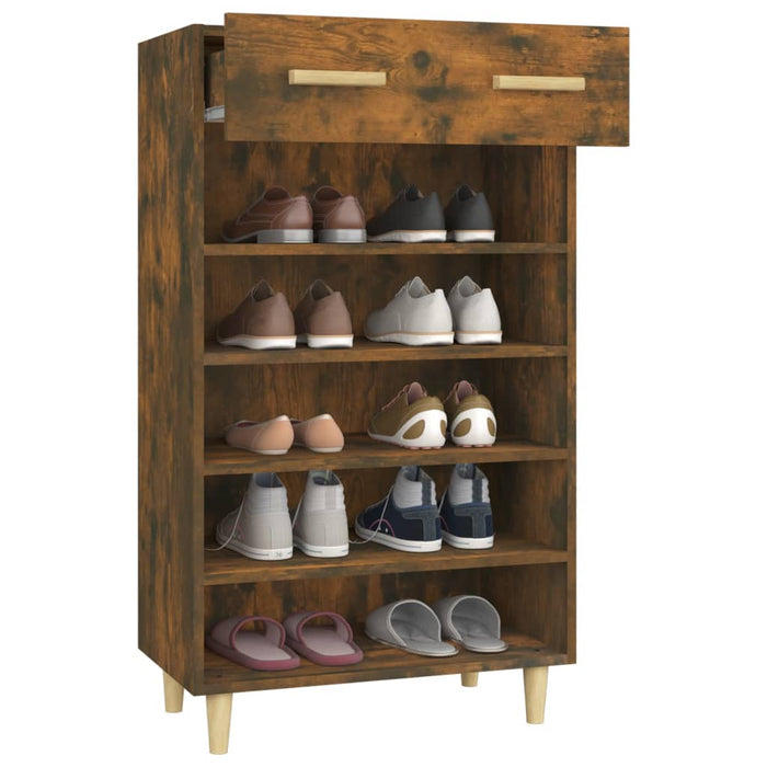 Pantofar, stejar fumuriu, 60x35x105 cm, lemn compozit - WALTI WALTI