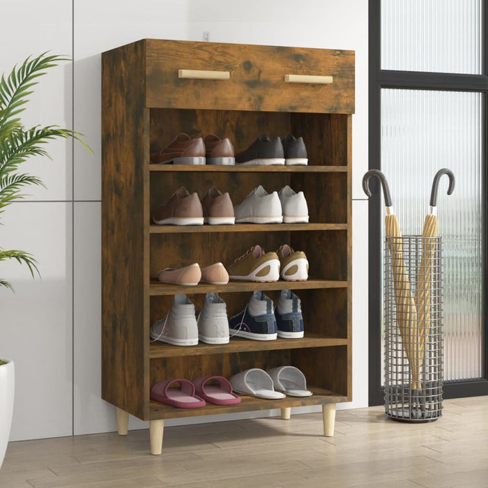 Pantofar, stejar fumuriu, 60x35x105 cm, lemn compozit - WALTI WALTI