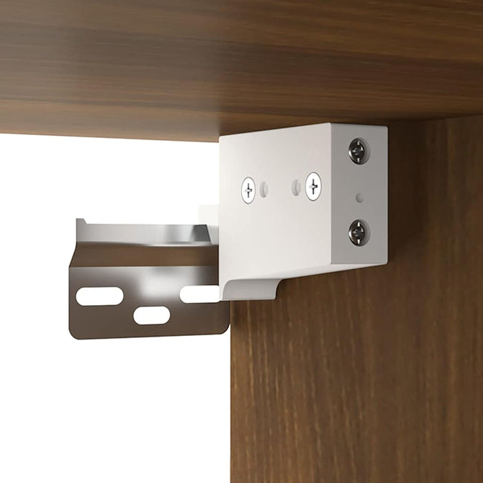 Dulap cu oglindă și LED, stejar maro, 91x15x76,5 cm WALTI