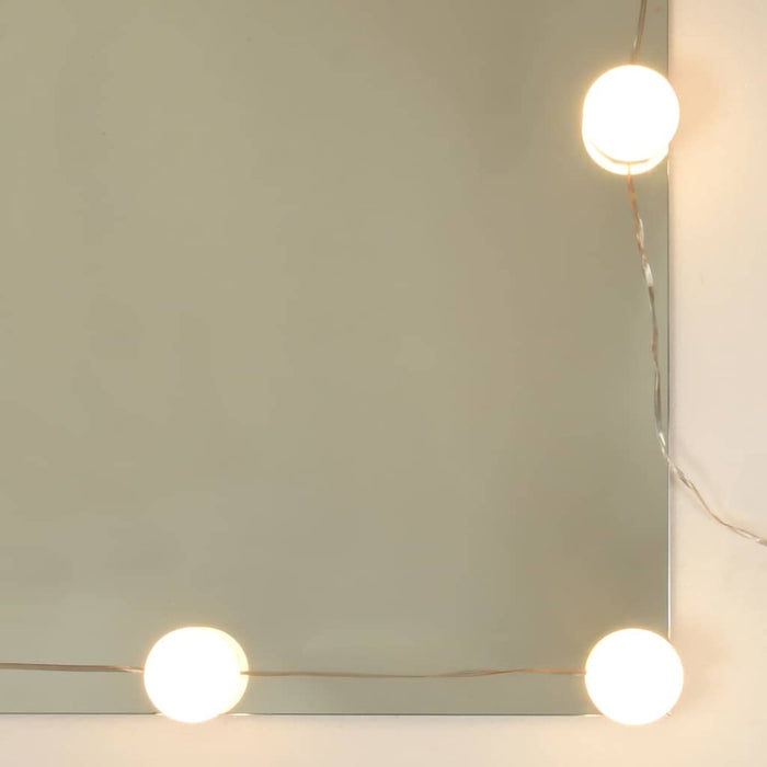 Dulap cu oglindă și LED, stejar maro, 91x15x76,5 cm WALTI