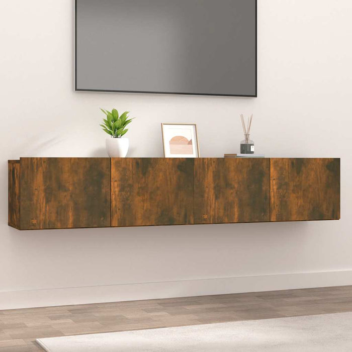 Comode TV, 2 buc., stejar afumat, 80x30x30 cm lemn prelucrat - WALTI WALTI