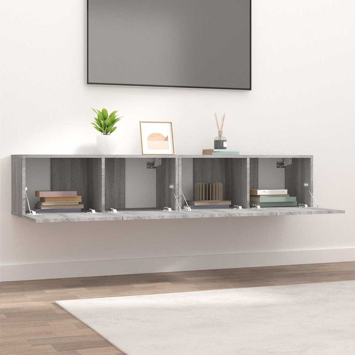 Comode TV, 2 buc., gri sonoma, 80x30x30 cm, lemn prelucrat - WALTI WALTI