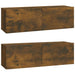 Comode TV, 2 buc., stejar fumuriu, 100x30x30 cm, lemn prelucrat - WALTI WALTI