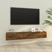 Comode TV, 2 buc., stejar fumuriu, 100x30x30 cm, lemn prelucrat - WALTI WALTI