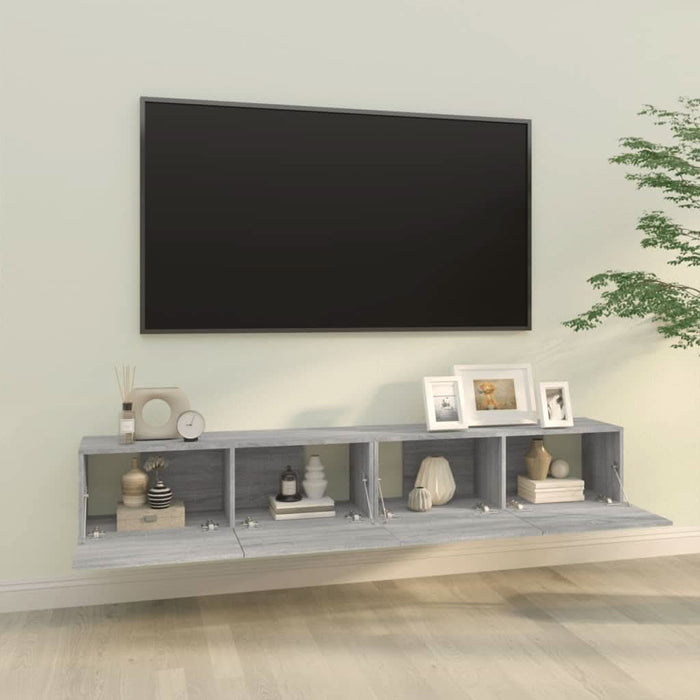 Comode TV, 2 buc., gri sonoma, 100x30x30 cm, lemn prelucrat - WALTI WALTI