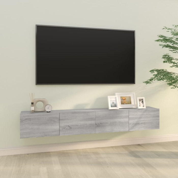Comode TV, 2 buc., gri sonoma, 100x30x30 cm, lemn prelucrat - WALTI WALTI