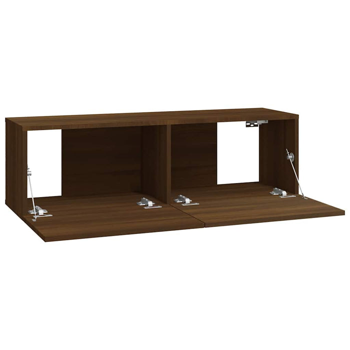 Comode TV, 2 buc., stejar maro, 100x30x30 cm, lemn prelucrat WALTI