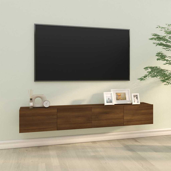 Comode TV, 2 buc., stejar maro, 100x30x30 cm, lemn prelucrat WALTI