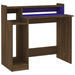 Birou cu lumini LED, stejar maro, 97x45x90 cm, lemn prelucrat - WALTI WALTI