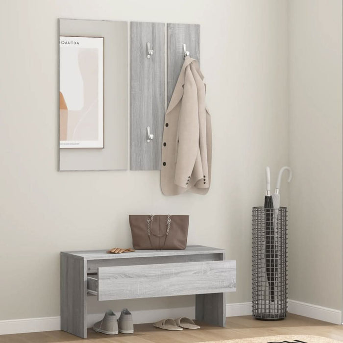 Set de mobilier pentru hol, gri sonoma, lemn prelucrat - WALTI WALTI